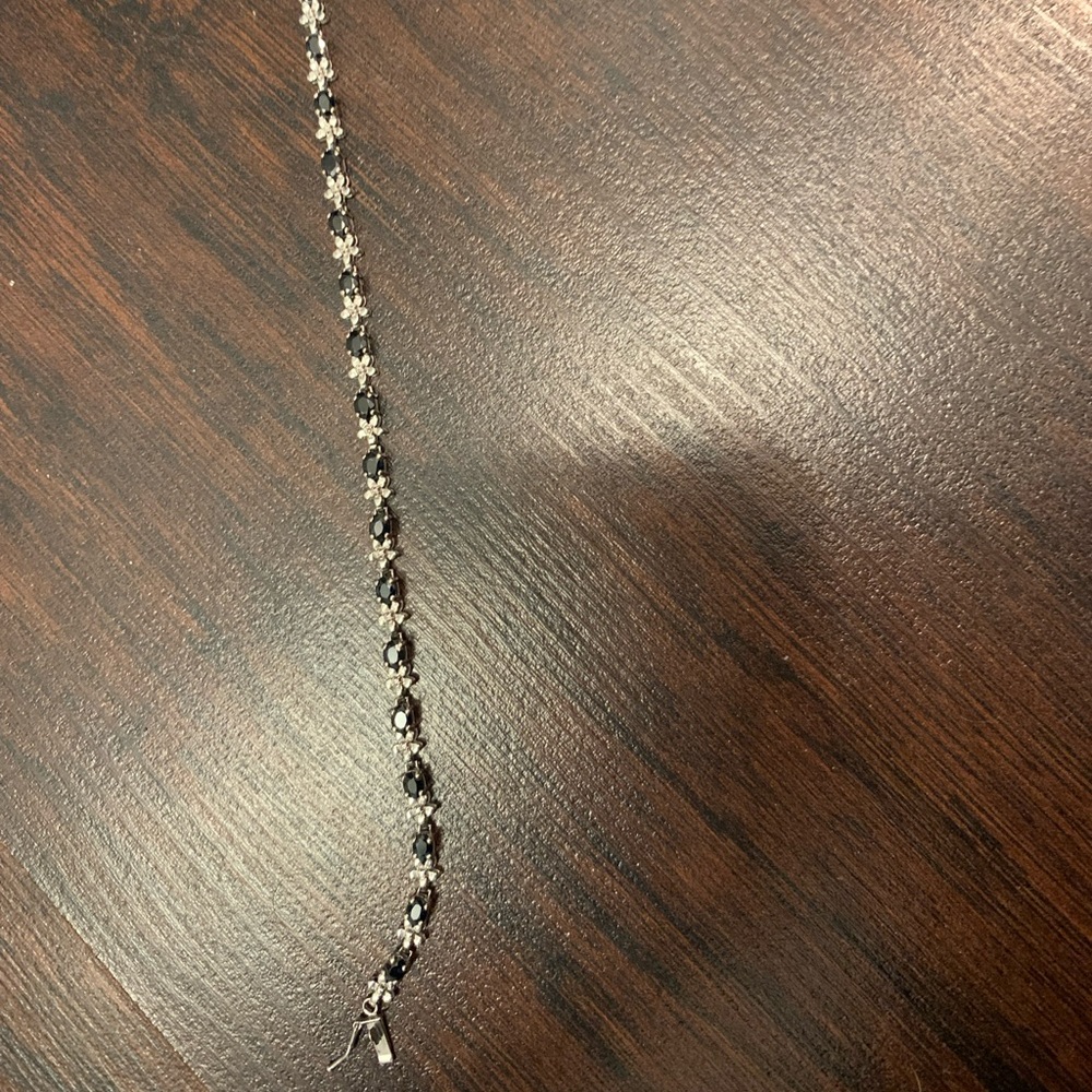 Blue Sapphire and White Gold Bracelet